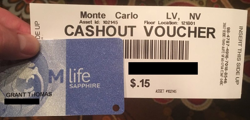 Monte Carlo MGM 15 Cent Cashout Voucher