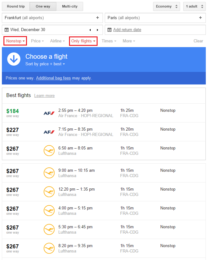 Google Flights Only Search Flights