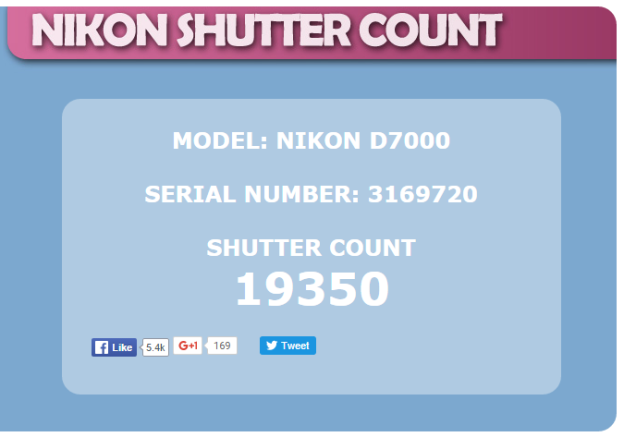 check nikon shuttercount