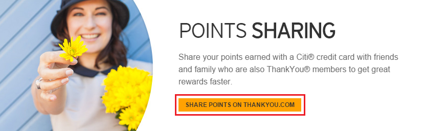 Share Thank You Points with Friends Family