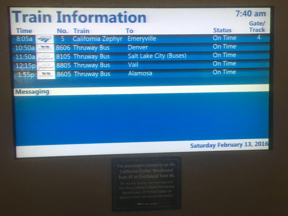 Amtrak California Zephyr Train Schedule
