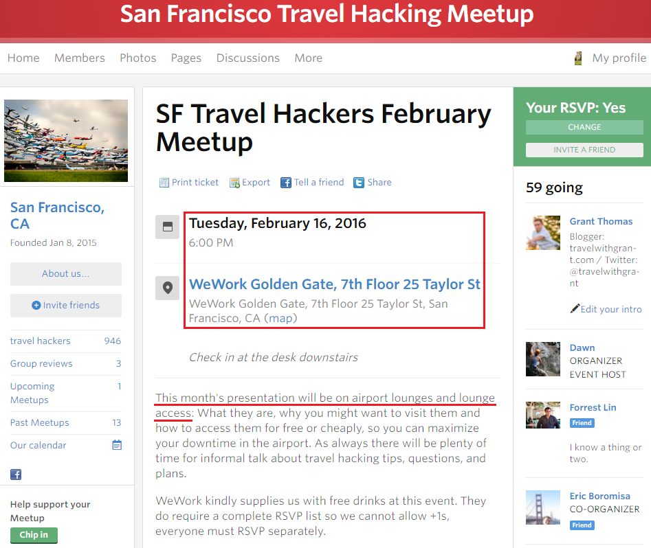 February SF Travel Hackers Meetup Event