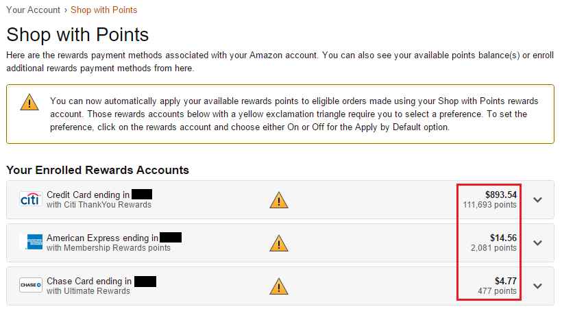 Manage Amazon Shop with Points Accounts