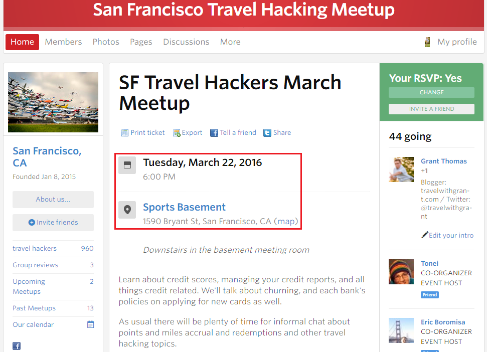 SF Travel Hacker Meetup March 22