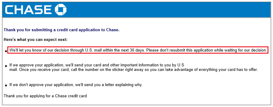 Chase Ink Plus Pending Email