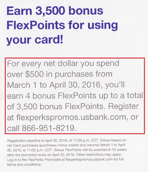 US Bank FlexPerks Mail Promo 3-2-2016