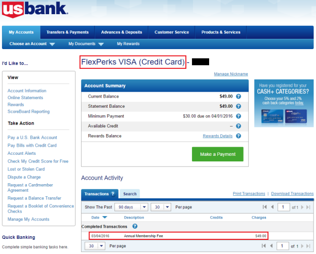 US Bank FlexPerks Visa and AMEX Annual Fees Just Posted - Next Steps?