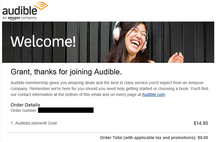Welcome to Audible Email
