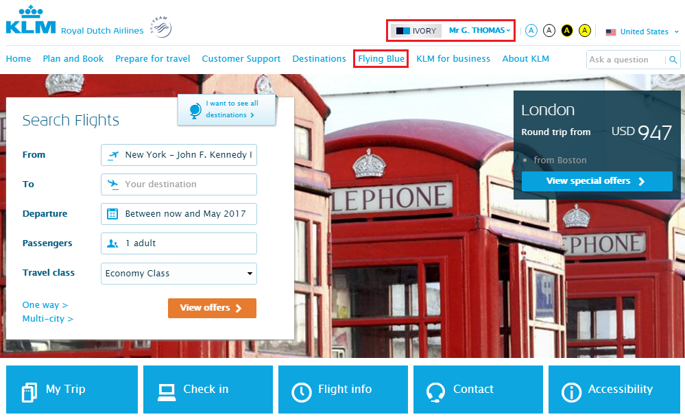 Booking KLM AF Award Ticket 1 Travel with Grant