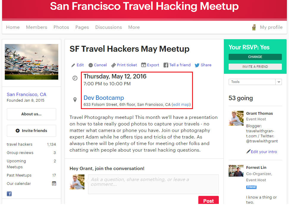 SF Travel Hackers May Meetup