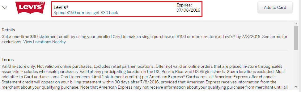 Levi's AMEX Offer | Travel with Grant