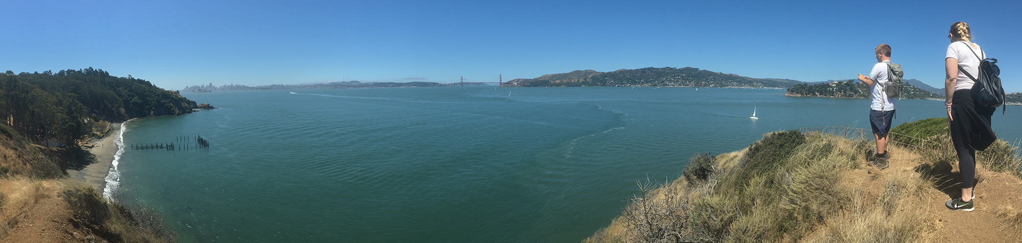 Angel Island Panorama of Golden Gate Bridge from Hill