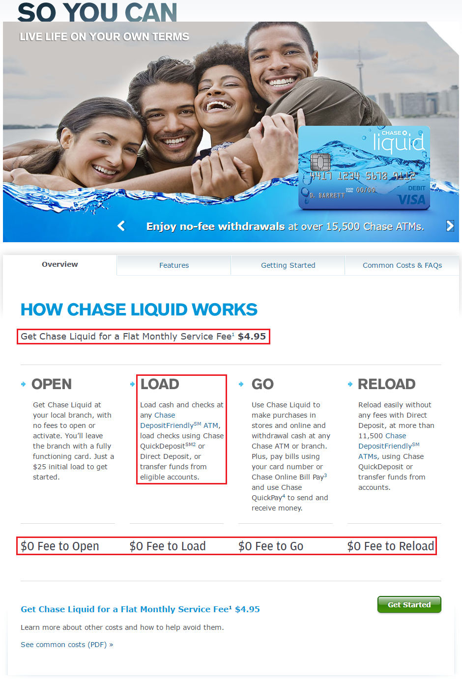 Chase Liquid Prepaid Reloadable Debit Card