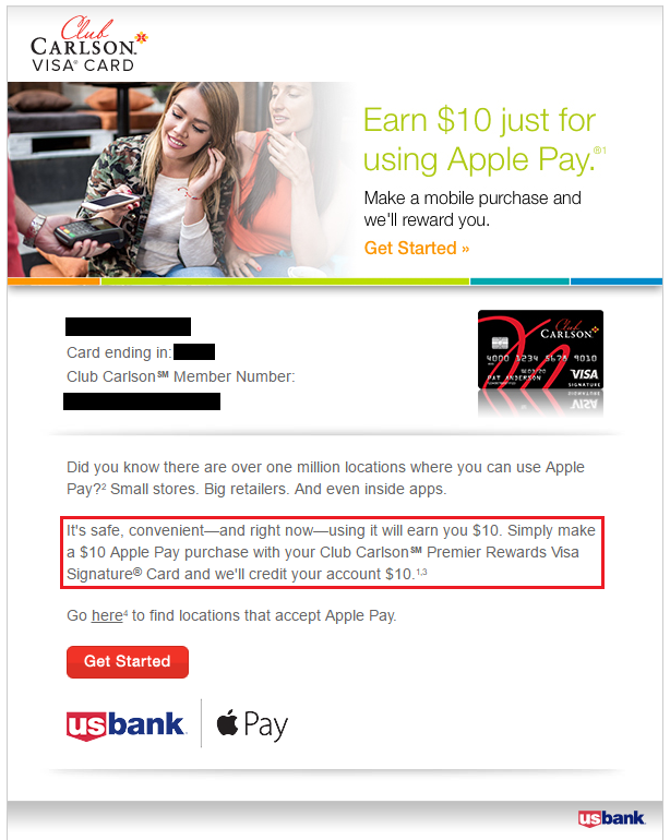 US Bank FlexPerks Visa ApplePay Promo Email