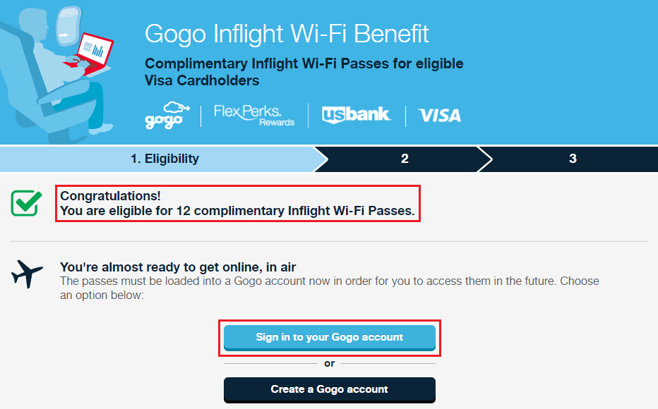 Gogo 12 Passes Available