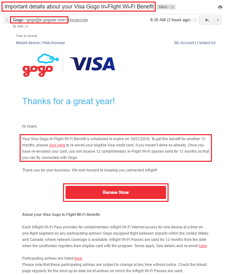 Gogo Inflight Email