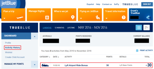 JetBlue TrueBlue Points Post Almost Instantly for Lyft Airport Rides