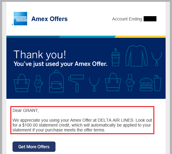 Delta AMEX Offer Email