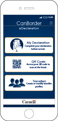 The CanBorder eDeclaration app will allow you to answer Canadian customs questions on your phone. Image from CSBA.