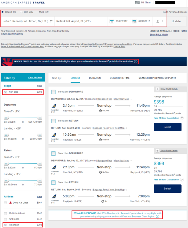 Booking my First 5x Membership Reward Points Flight on