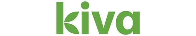 a green logo with white background