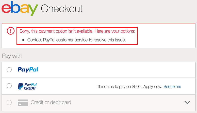 PayPal Verification Loop Payment Option Unavailable (1)