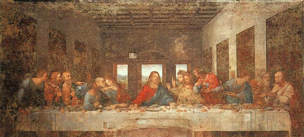 a painting of the last supper