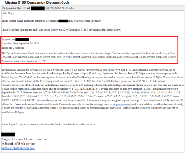 How to Redeem Virgin America 0 Companion Discount Code & My Important