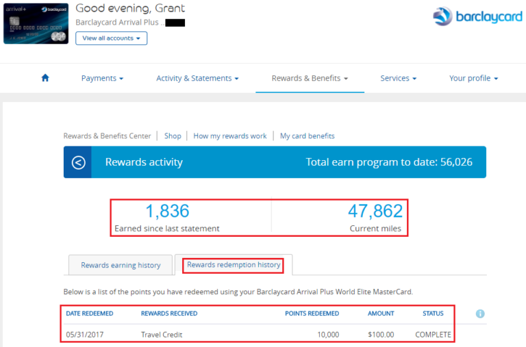 Redeem Barclays Arrival Points for Travel Statement Credits