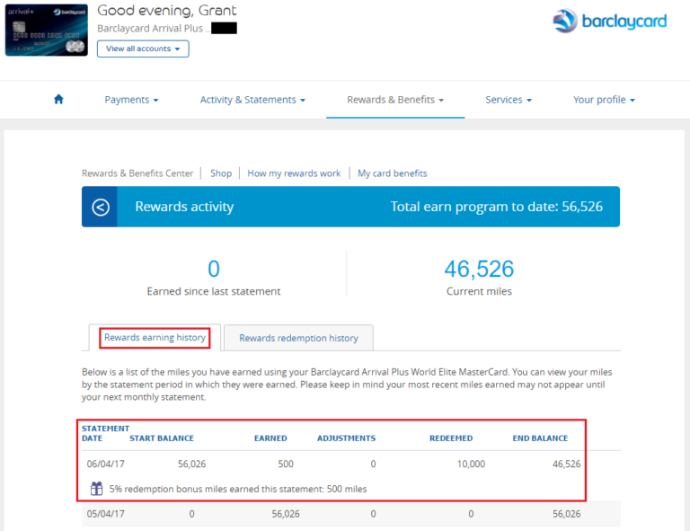 Redeem Barclays Arrival Points for Travel Statement Credits