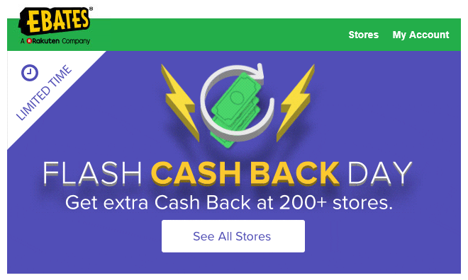 a screenshot of a cash back day