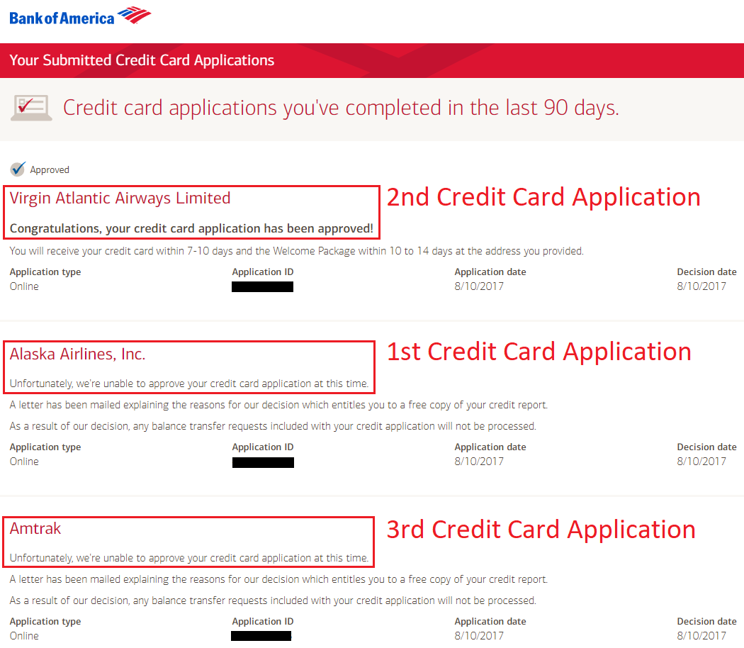 a screenshot of a credit card application