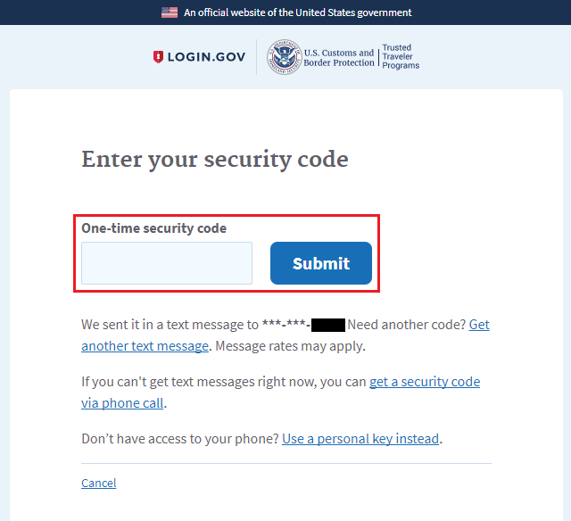 global entry login keeps timing out