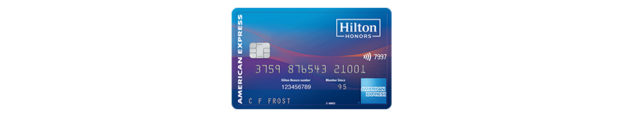a blue and red credit card