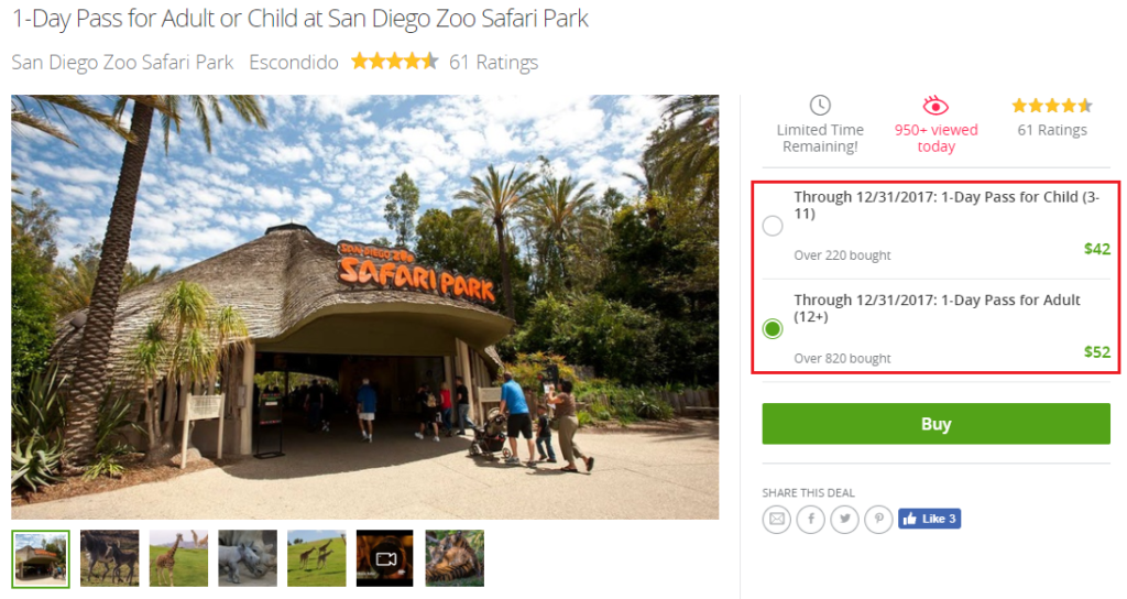 san diego safari park tickets groupon