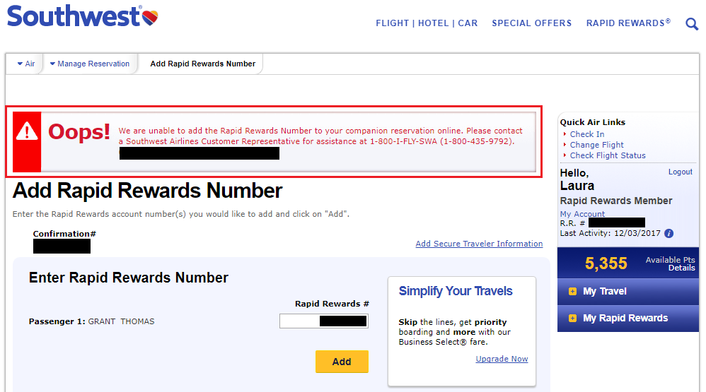 How to Add Your Southwest Airlines Companion to an Existing Reservation