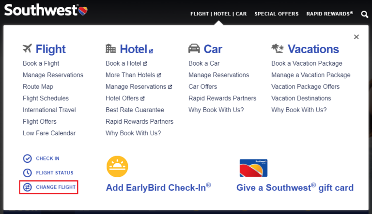 contact southwest airlines reservations