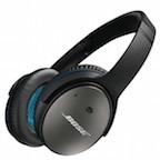 a black headphones with blue accents