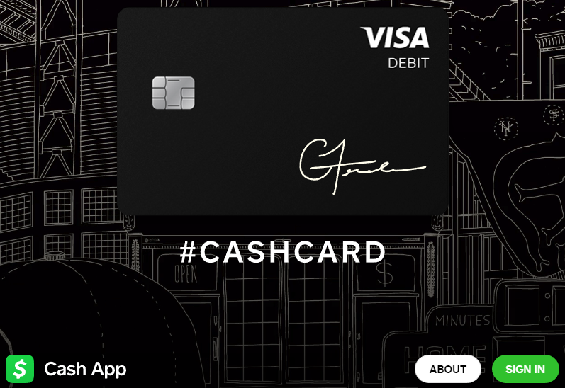 a black credit card with a white text