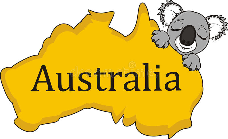 a koala bear and a yellow map