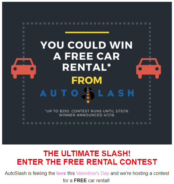 a car rental contest banner