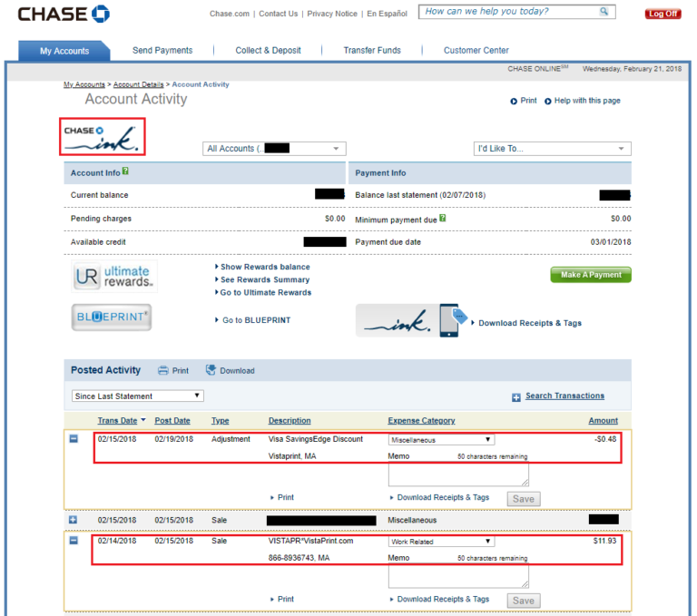 Statement Credits from Visa Savings Edge 