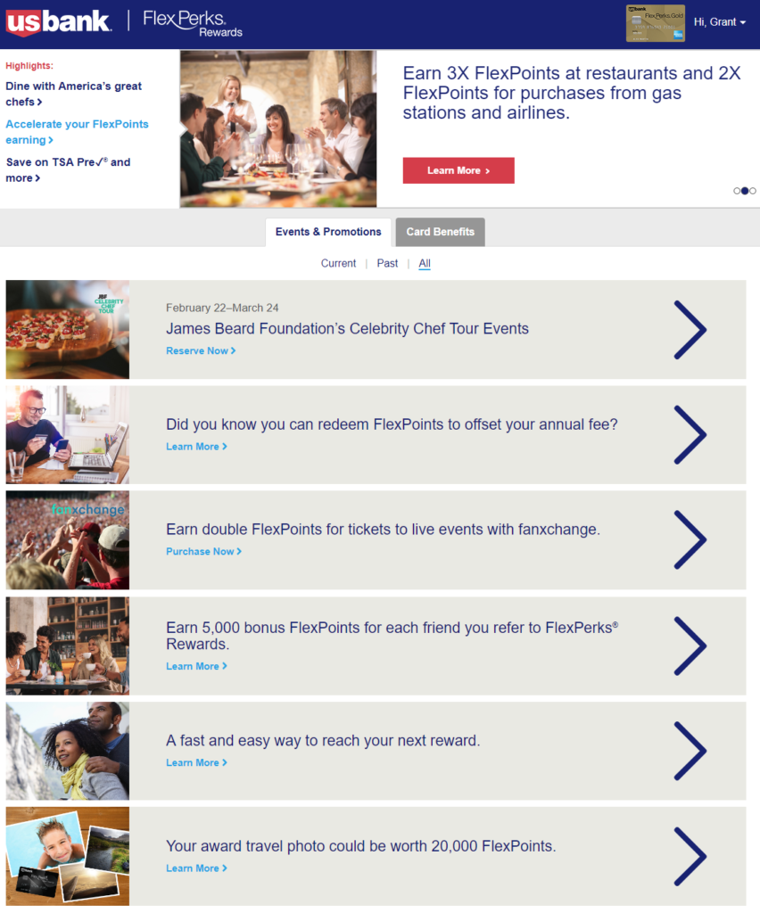 US Bank FlexPerks Rewards Website Gets a Facelift (But No New Features)