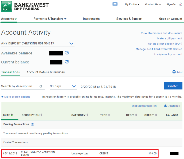 bank of the west bill pay