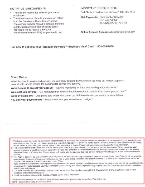 Unboxing my US Bank Radisson Rewards Business & Premier Visa Signature