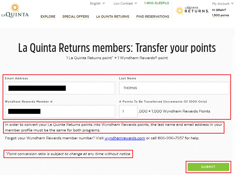 Step by Step Guide for Wyndham Rewards to/from La Quinta Returns Status Matches & Points Transfers