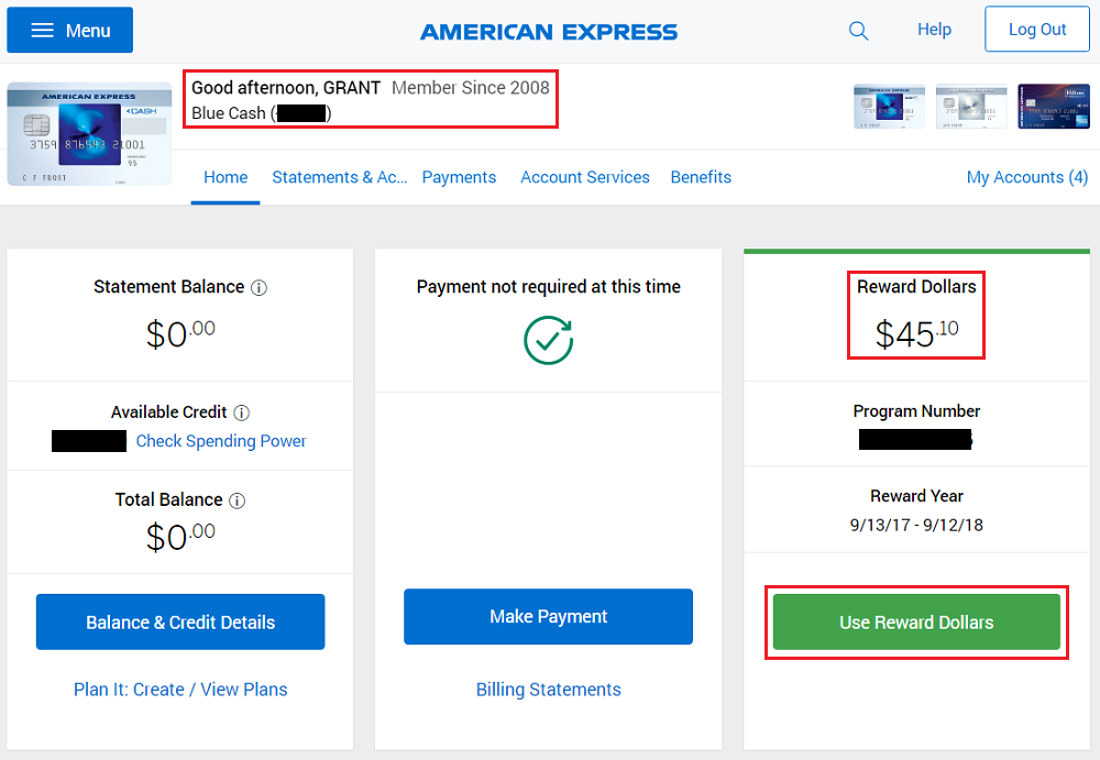 Redemption Options & Process for American Express Old Blue ...