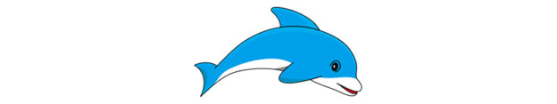a blue dolphin with white stripe