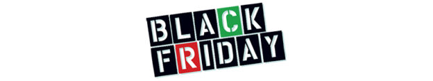 a black friday sign with white text
