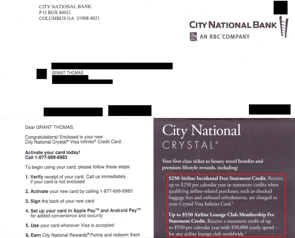 Unboxing my CNB City National Crystal Visa Infinite Credit Card: Card ...